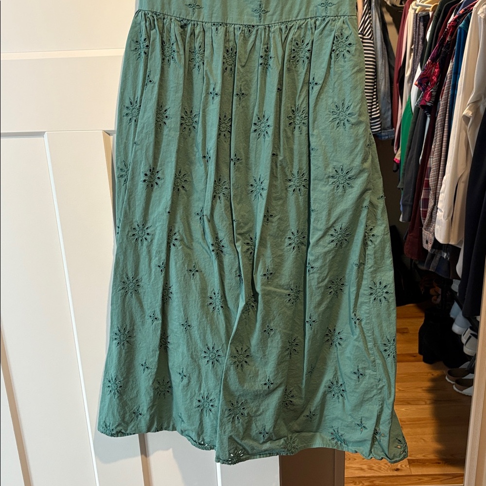J.Crew Teal Eyelet Midi Dress - Picture 4 of 6